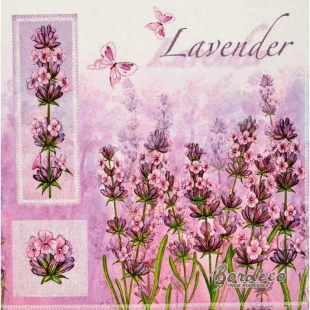 Serwetka decoupage seria DAISY lawenda 33x33cm